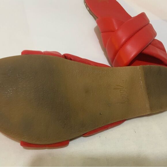 Beek Rhea Surfbird Crisscross Slide Leather Sandals Poppy Red 9 - Picture 3 of 3